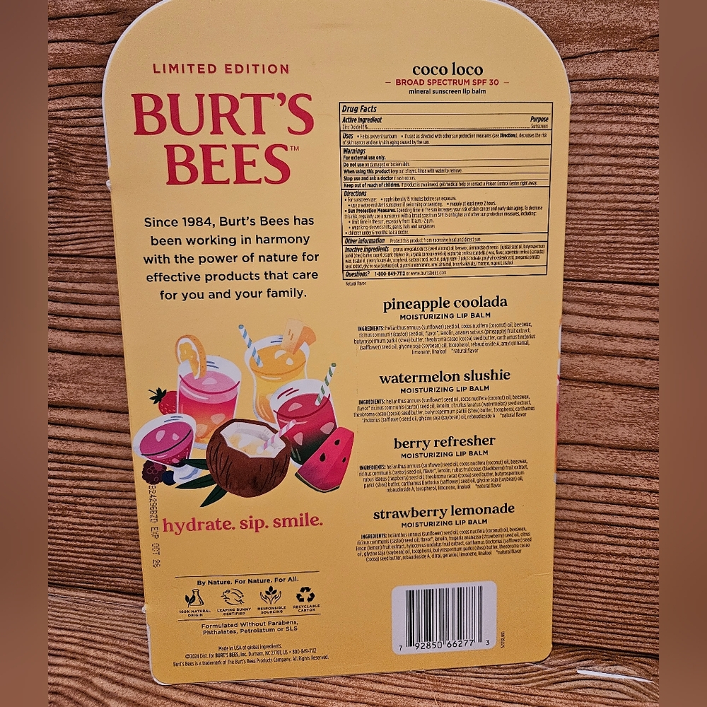 Burts Bees Chapstick Lip Balm 10 Piece Variety Pack Bundle Limited Edition - Picture 3 of 3